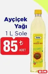 SOLE AYÇİÇEK YAĞI 1 L fiyat ve kampanya bilgisi